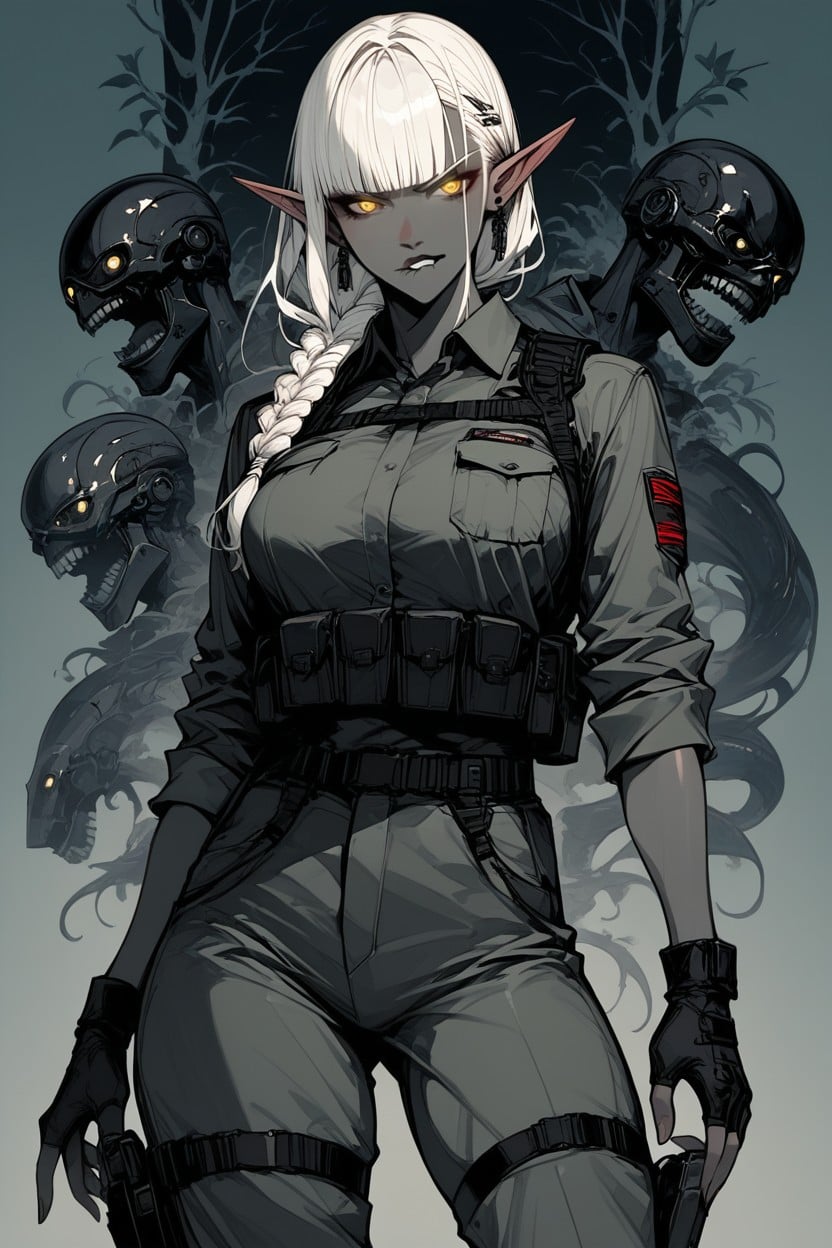 Black Skin, Earrings, Bobcut Hair Hentai AI Porn