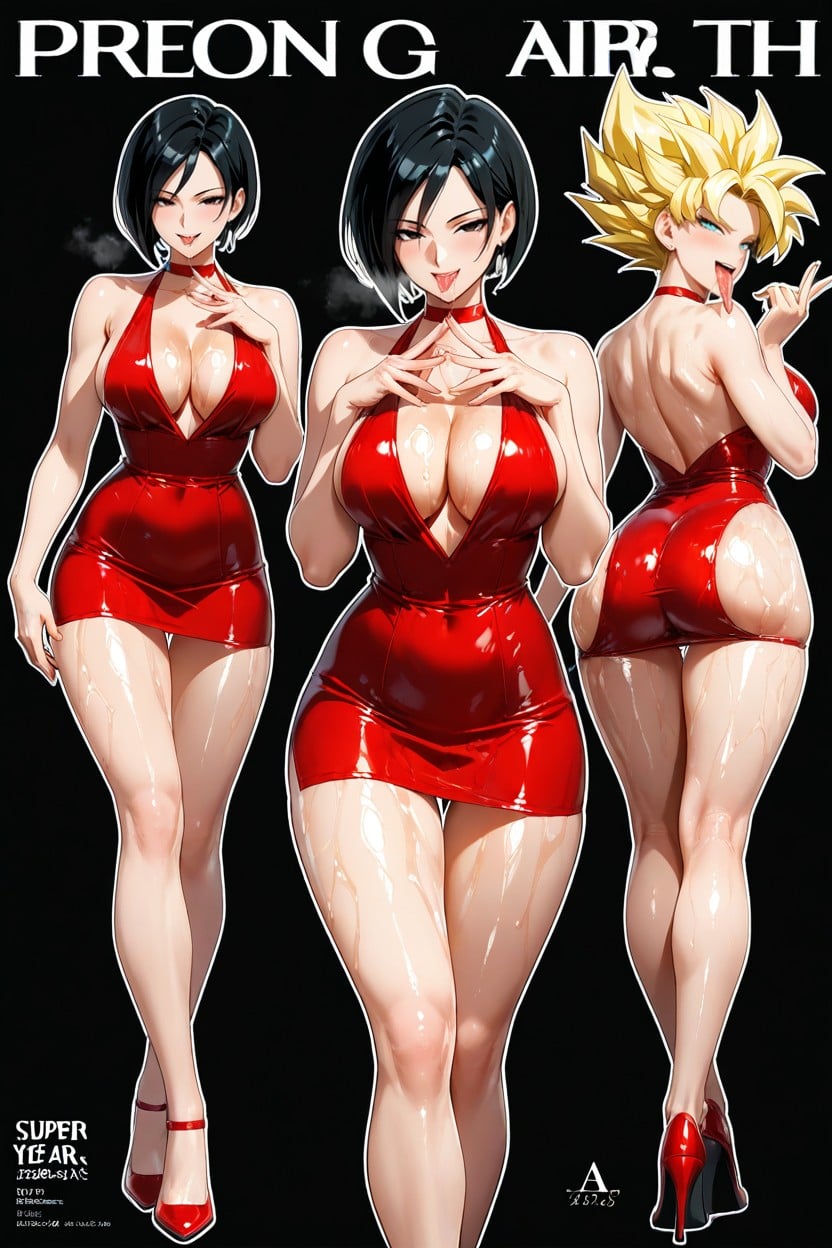 Shiny Oiled Skin, Super Saiyan, Hard Shadow Hentai AI Porn