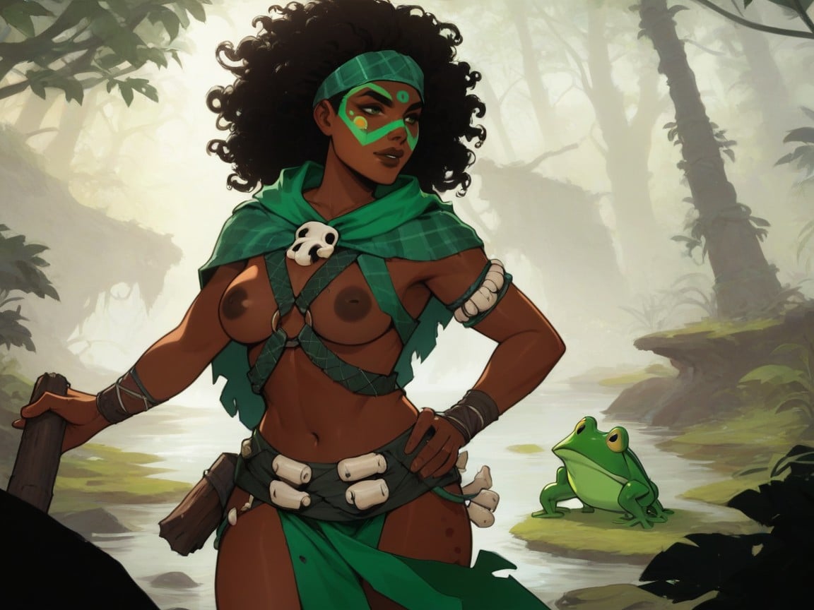 Green Plaid Wrap, Squared Torso, Giddy Face Hentai AI Porn