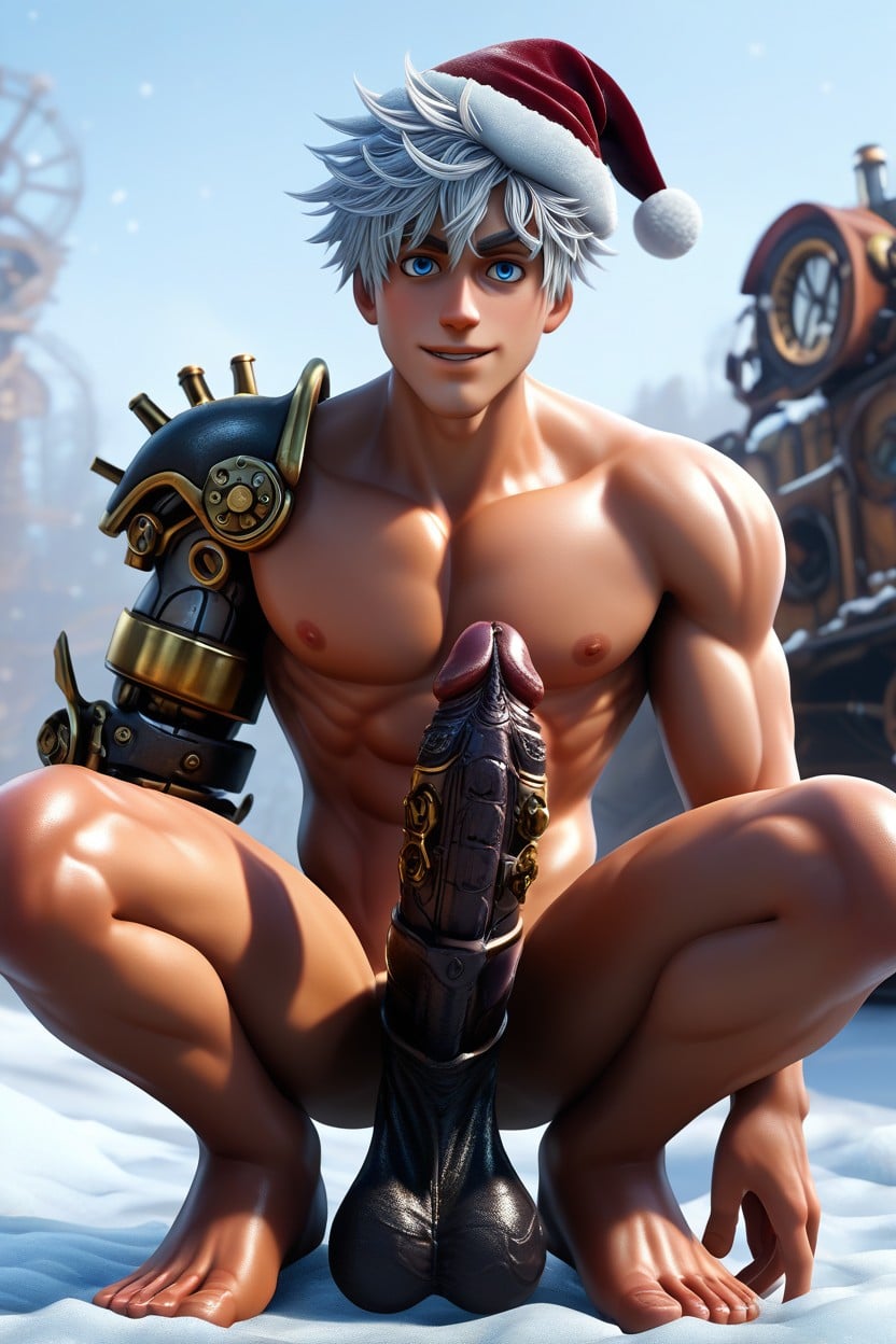 Tan Skin, Cyborg Arms, Steampunk Goggles Porno gay IA