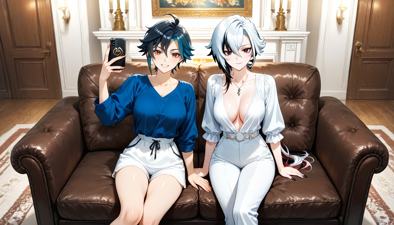 A Mole Below The Left Eye, Perfect Medium Butt, Sitting On The Sofa Hentai AI Porn