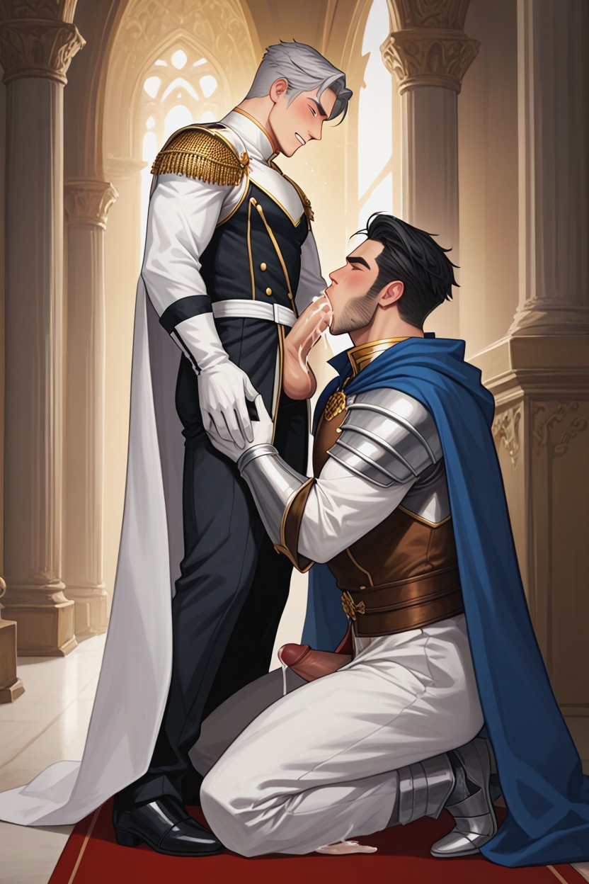 Drooling, Cinematic, Perfect Handsome Face AI Gay Porn