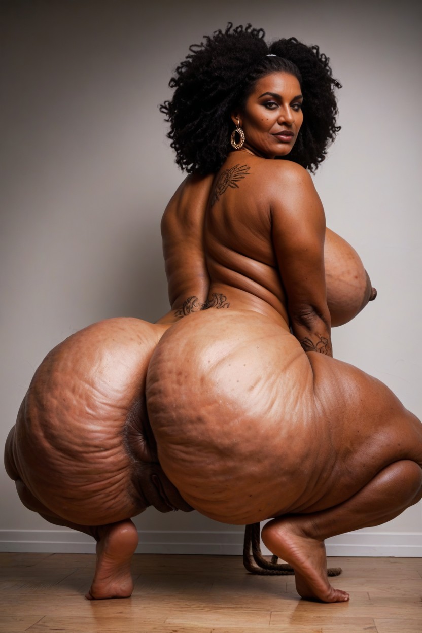 Ass Bigger Than Torso, Puffy Nipples, Huge Breasts AI Porn