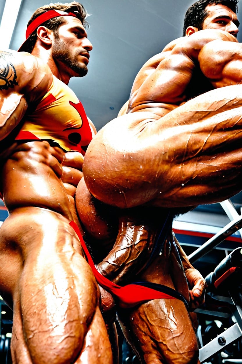 Bodybuilder, Spooning, Sweaty Porno IA Gay