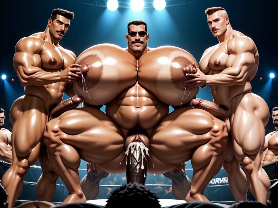 Sideburns, Triple Penetration, Hyper Boobs AI Porn