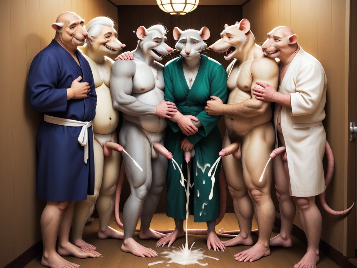 Splinter, Pink Fundoshi, Rat Furry AI Porn