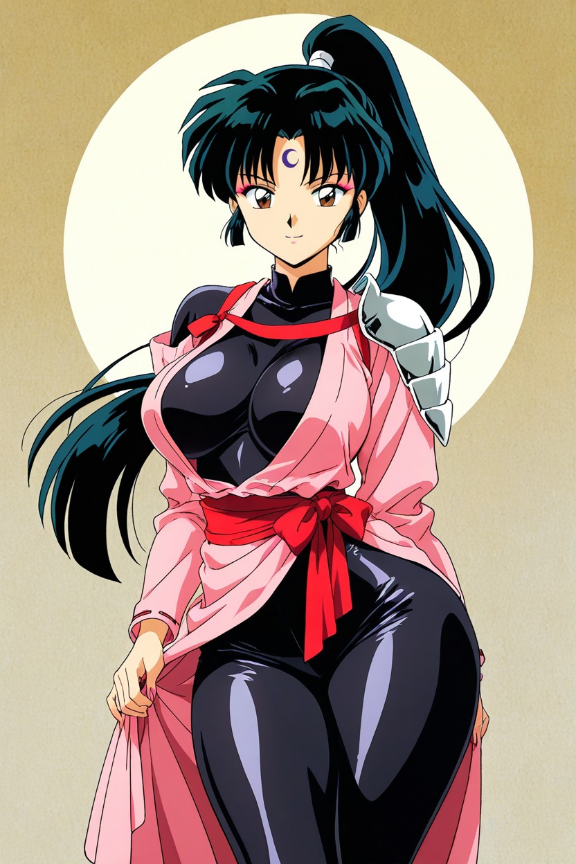 Standing, Large Breast, Light Pink Shoulder Armor Hentai AI Porn