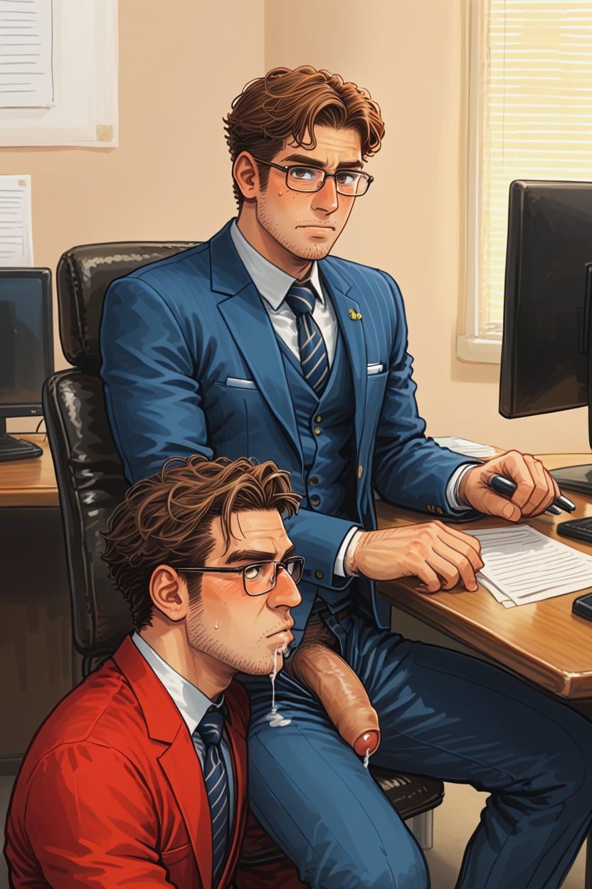 At Work, 25+, High Details AI Gay Porn