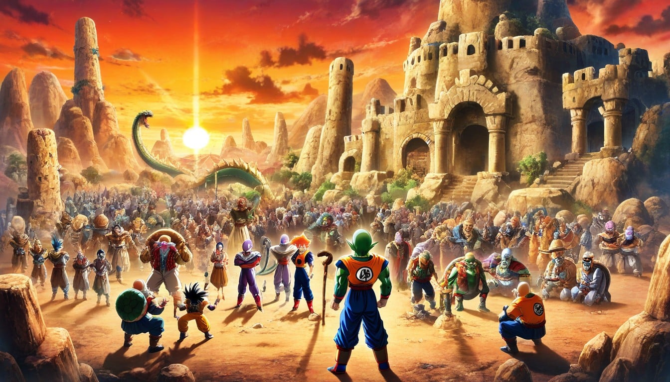Break Muten Roshi With Sunglasses, Bodies Marked With Ancient Tattoos And Symbols, Yamcha AI Porn