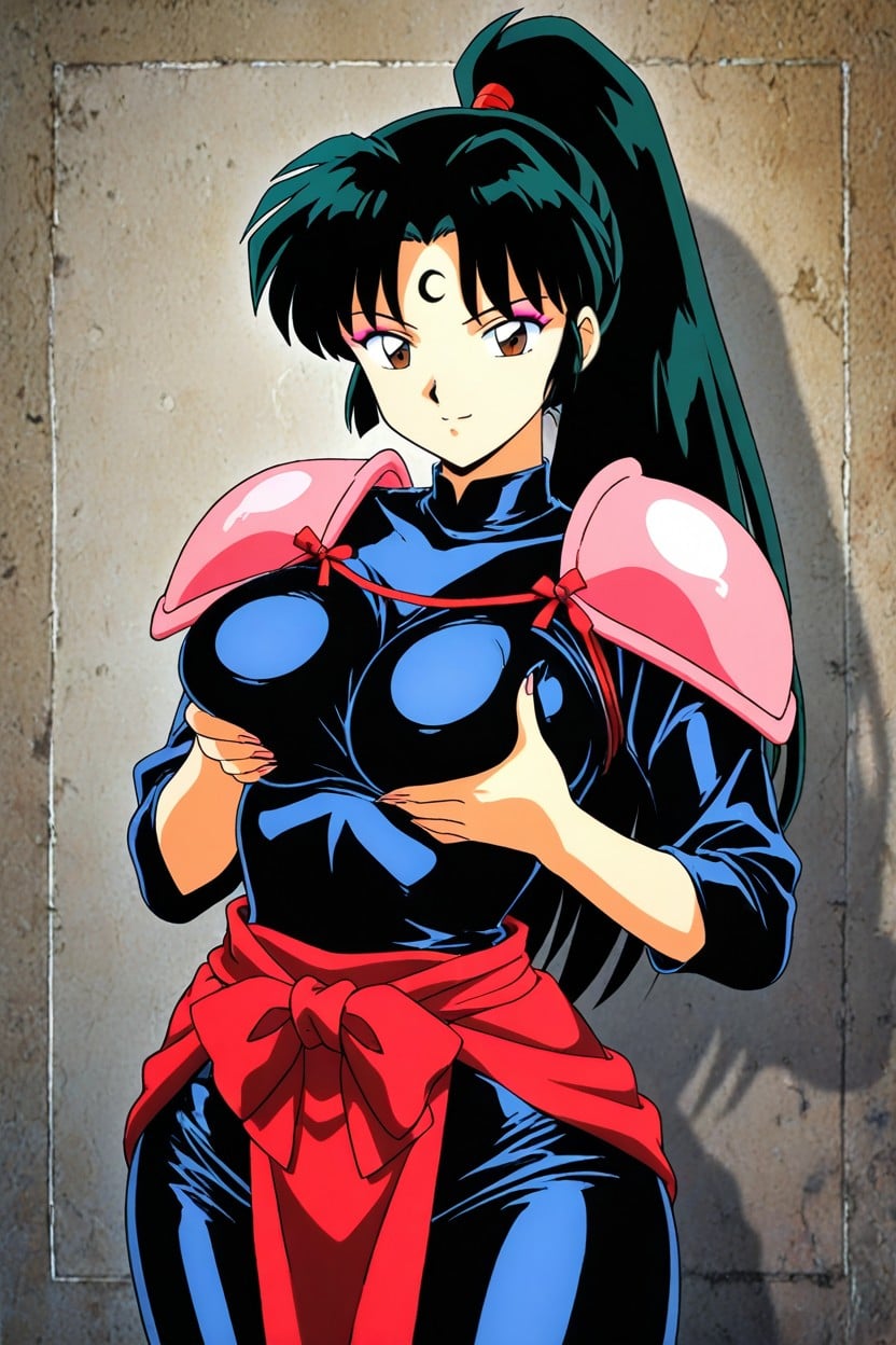 Light Pink Abdomen Armor, Anime Style, Matte Fabric Hentai IA