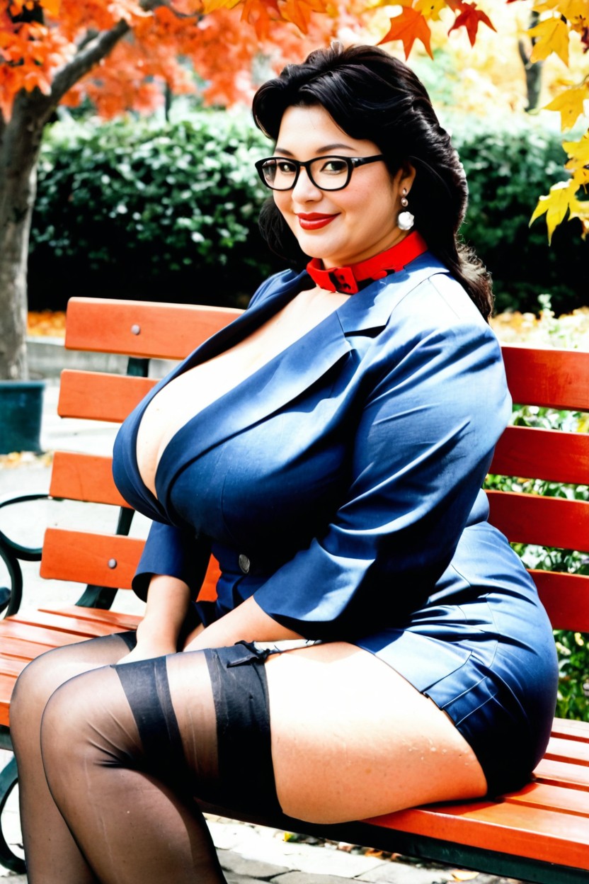 Motherly Smile, Large Ass, Blushing BBW AI Porn