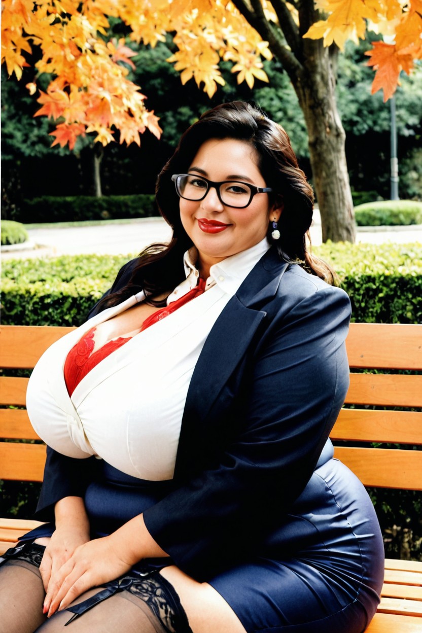 Wearing Office Formal, Collar, Wearing Chic Long Coat BBW AI Porn