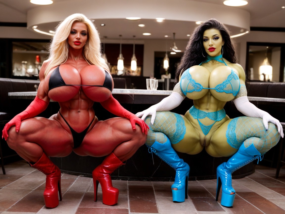 Massive Tits, Huge Puffy Lips, Colossal Tall Bimbo AI Porn