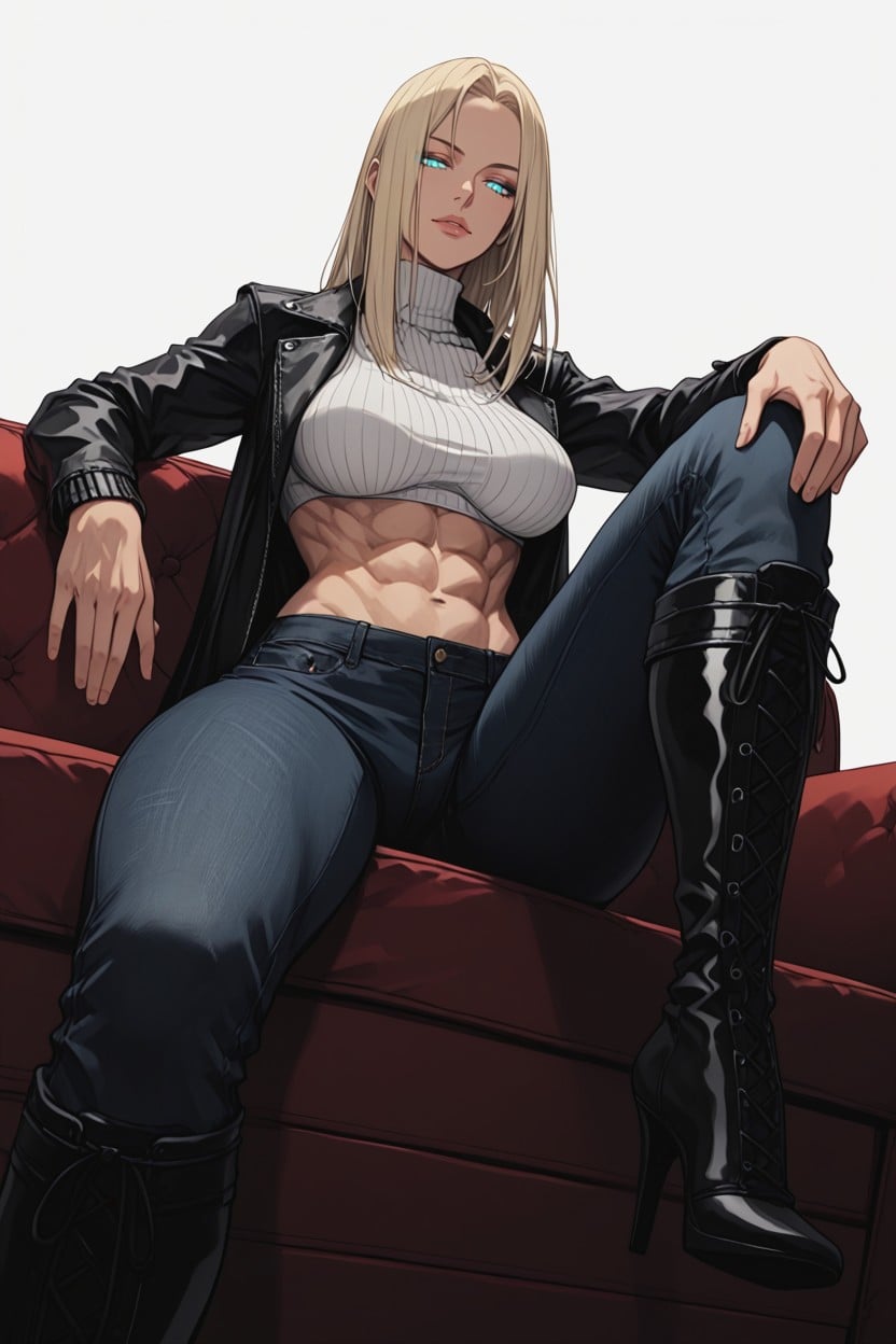Muscular, Trifling Smirk, Abs Hentai AI Porn