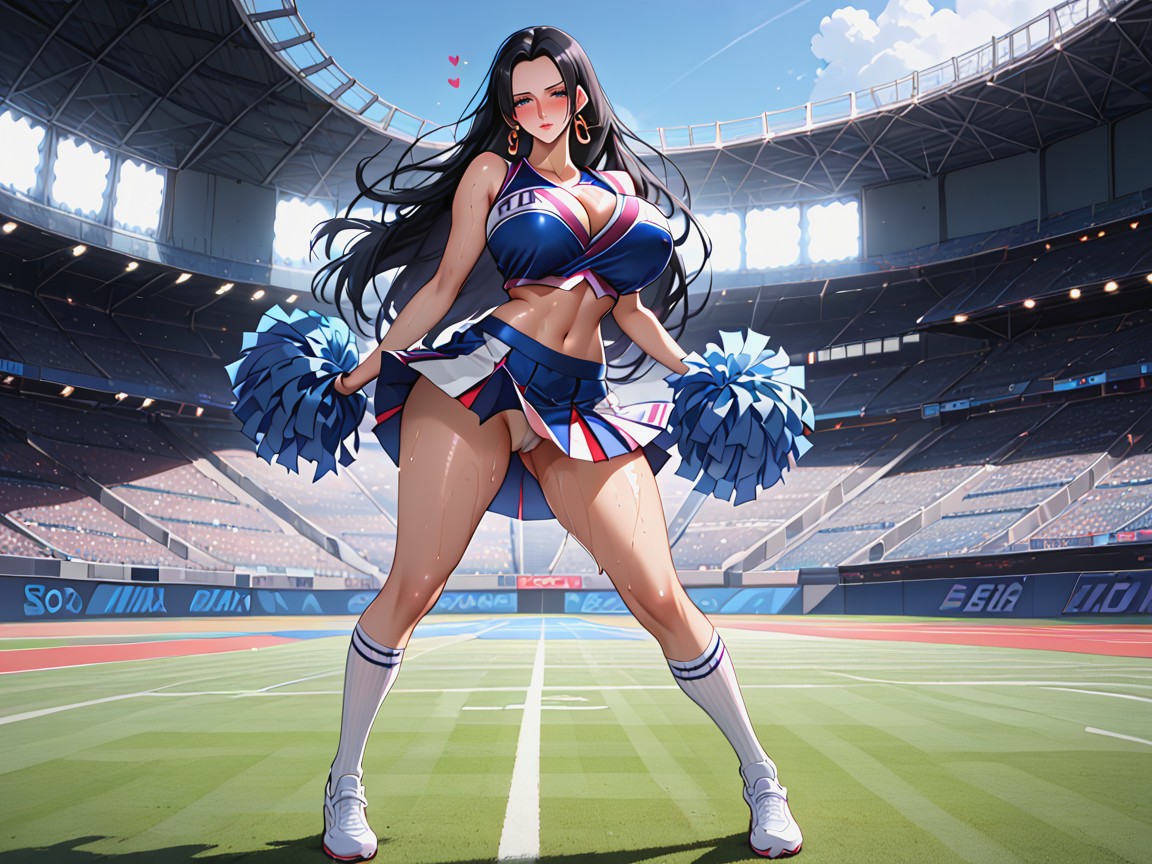 Stadium, Cheerleader Outfit, Ultra Ququality Hentai AI Porn
