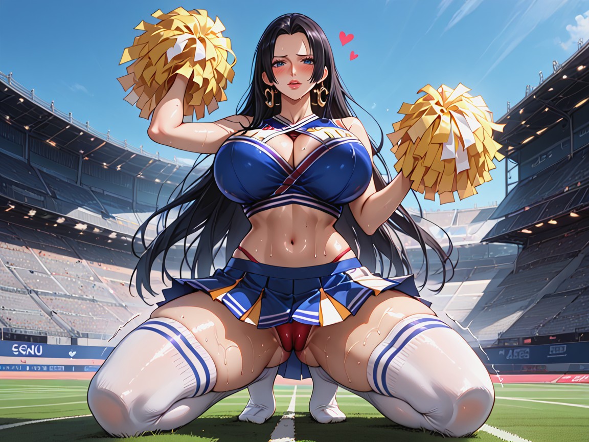 Curvaceous, Beautiful Sexy Woman, Stadium Hentai AI Porn