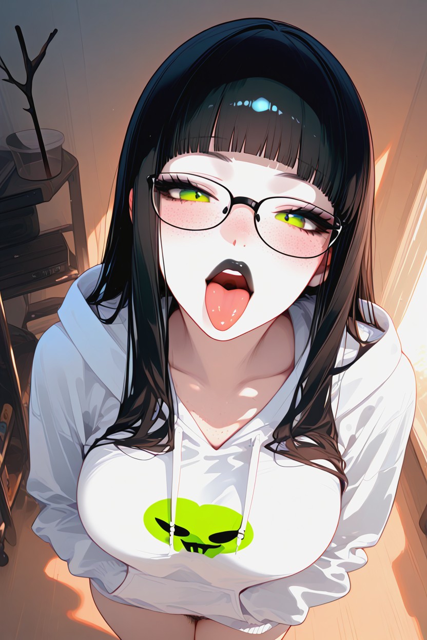 White Pale Skin, Big Lips, Blush Hentai AI Porn