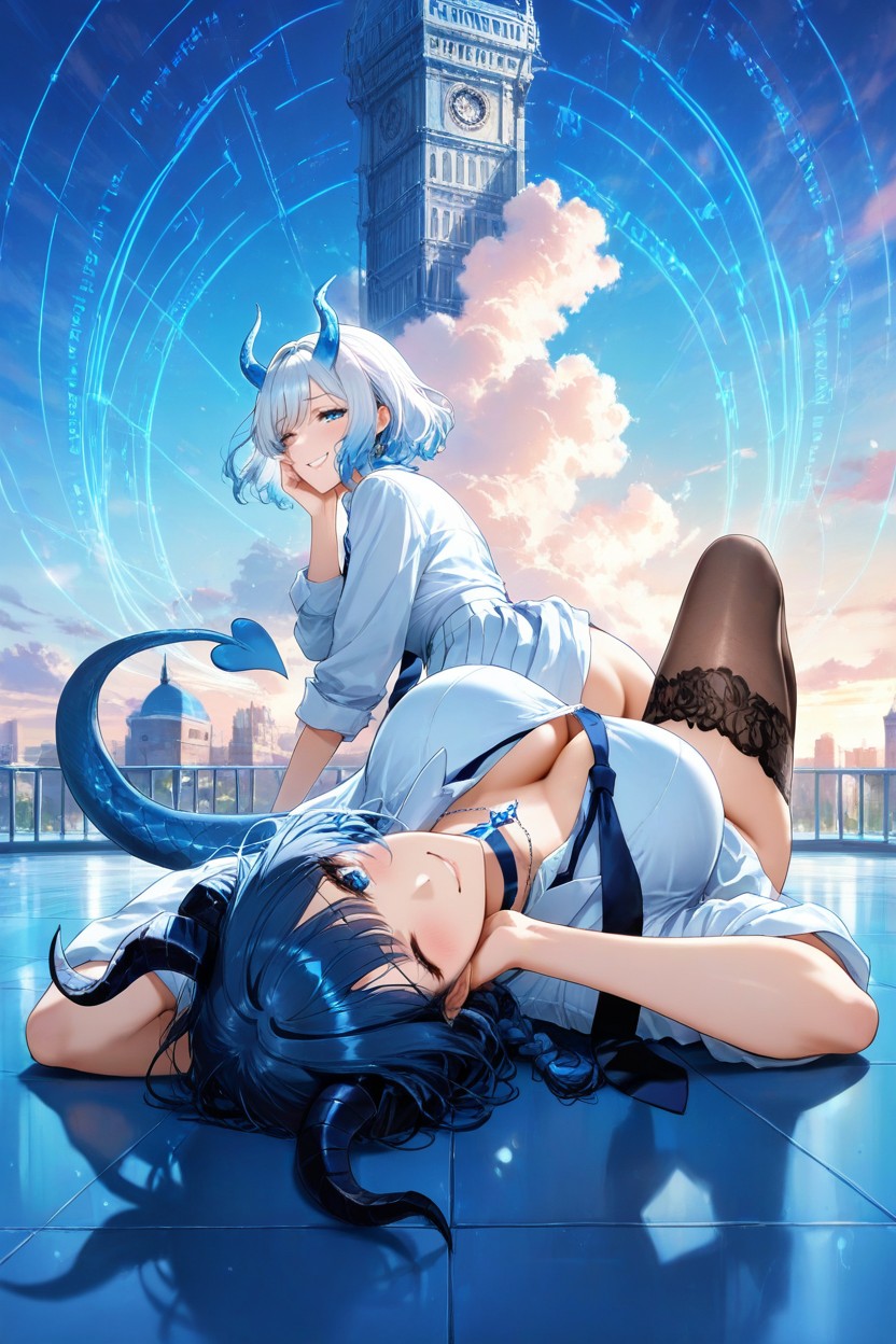 Laying, With Woman, Choker Hentai AI Porn