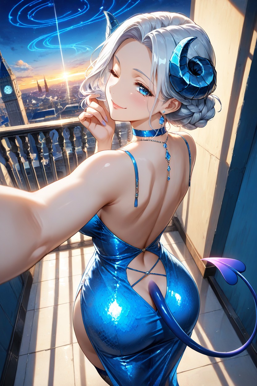 Summer, Blue Tower, Blue Necklace Hentai AI Porn