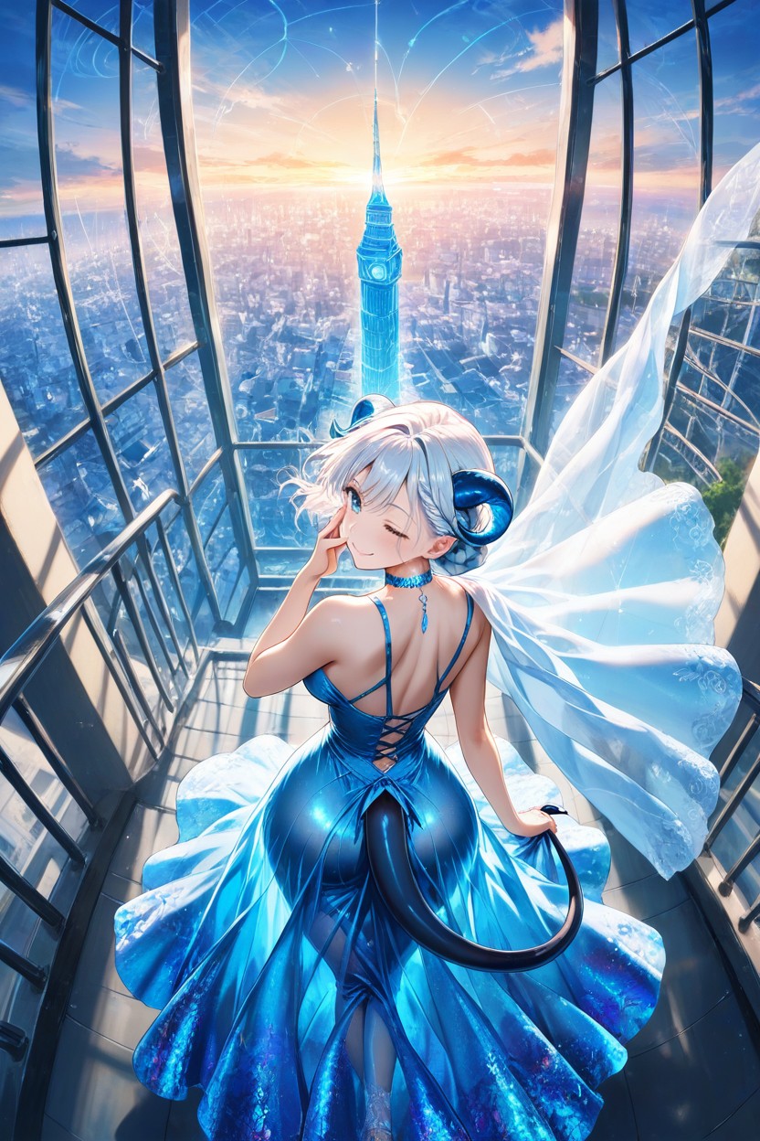 Shadow Graph, Blue Necklace, Smug Expression Hentai AI Porn