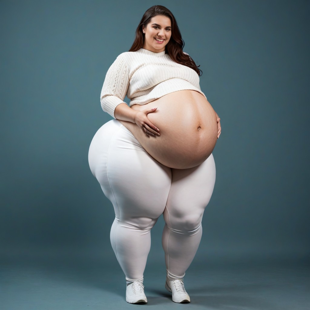 Extremely Obese, Impossibly Fat Hips, Sudadera Porno IA