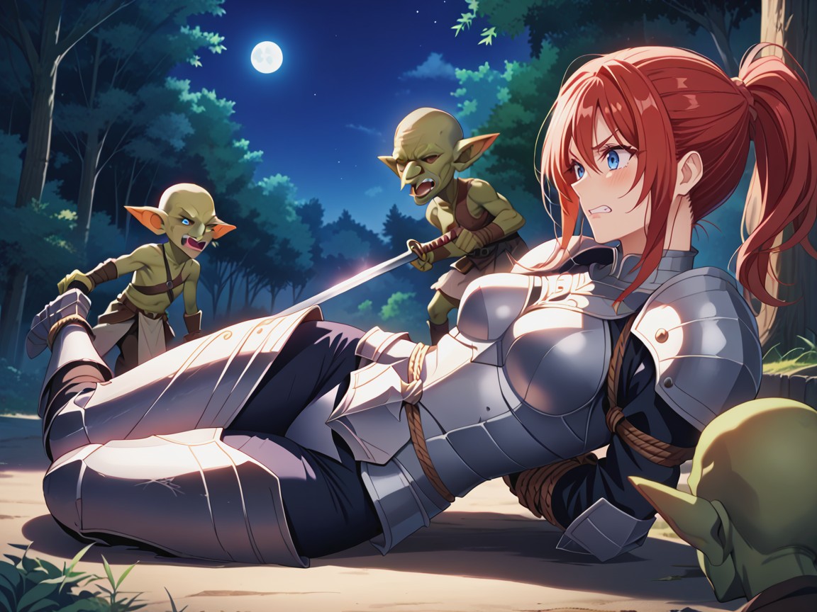 Sad, Hogtied, Beautiful Face Hentai AI Porn