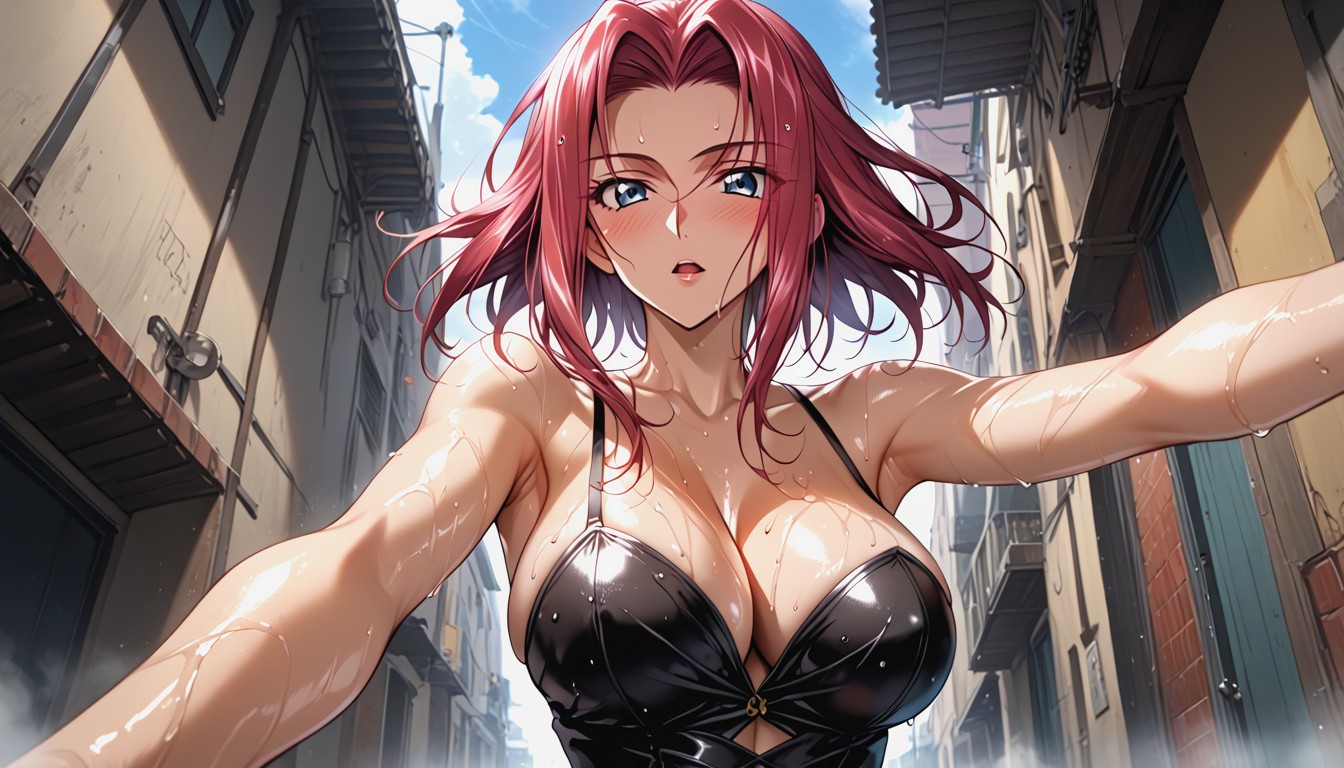 Blue Eyes, Steam, Arms Spread Hentai AI Porn