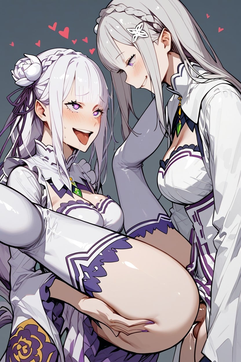 Cleavage, Heart Eyes, Holding Up Female Hentai AI Porn
