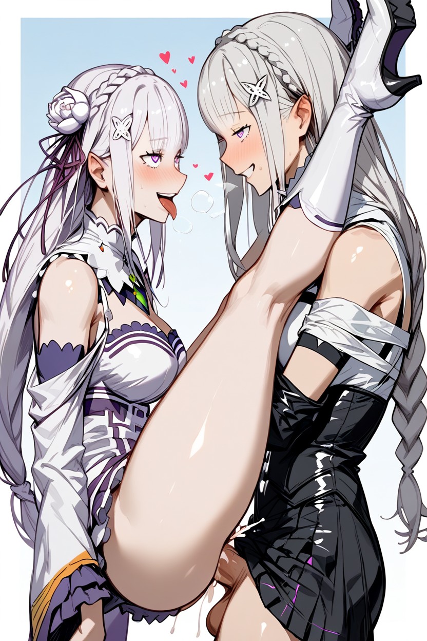 Cleavage, Futanari Lifting Female, Emilia From Re Zero Hentai AI Porn