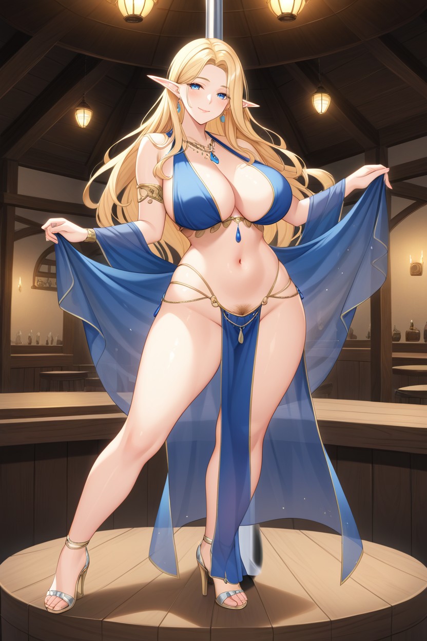 On Stage, High Heels, Perfect Figure Body Hentai AI Porn