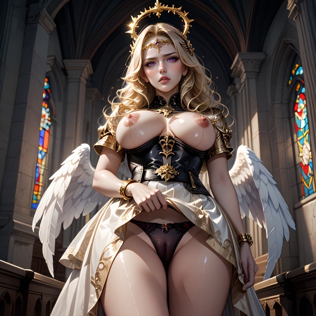 Long Sexy Belt, Voluminous Hair, Grabbing Boobs Hentai AI Porn