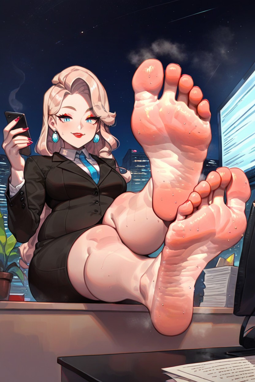 Barefoot, Meaty Feet, Big Feet AI Porn