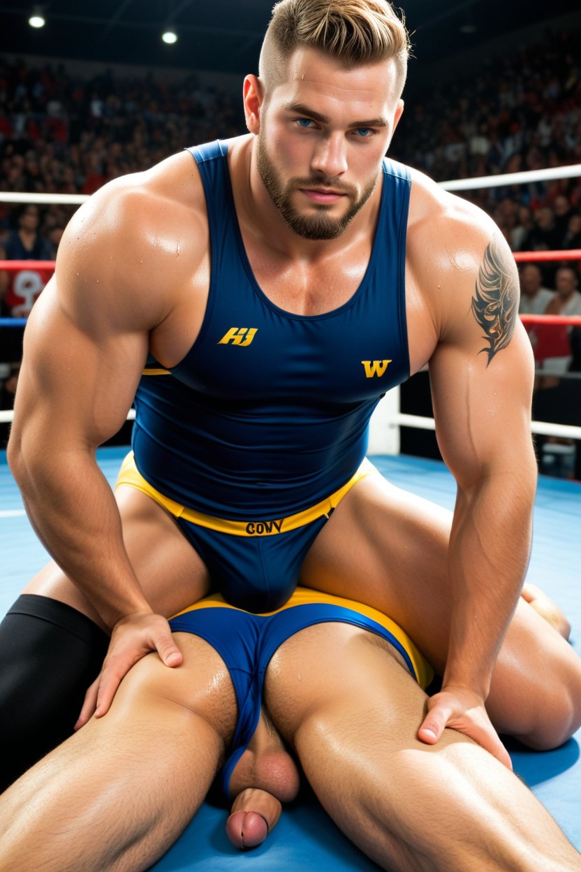 Skin Tight Uniform, Sweaty, Huge Bulge AI Gay Porn