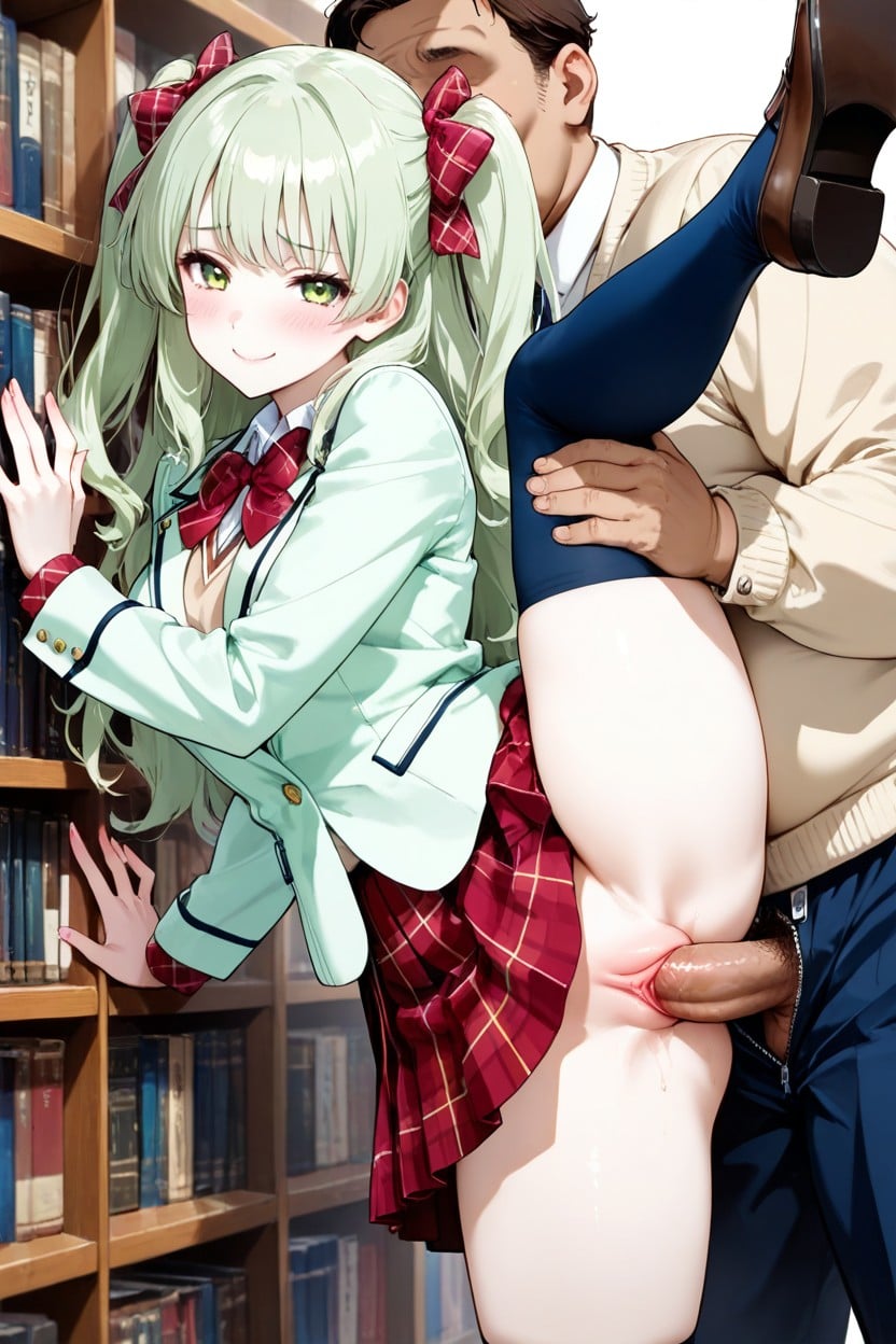 Pants Unzipped, Spooning Sex, Wispy Bangs Hentai AI Porn