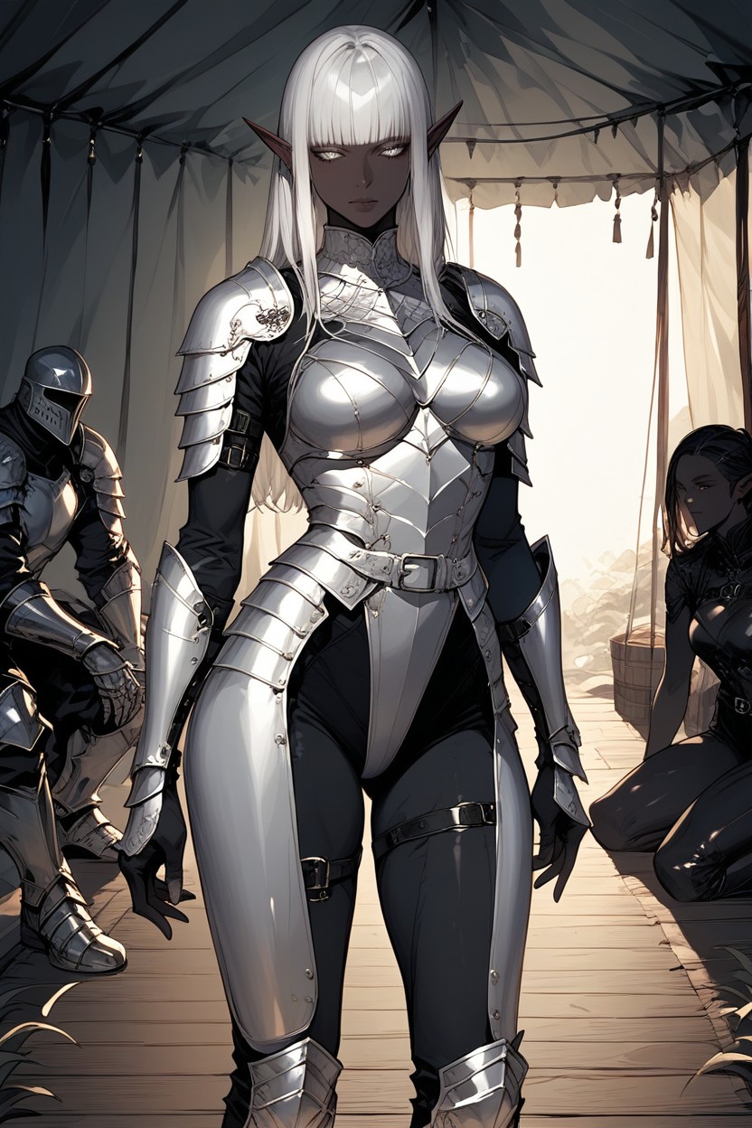 Long Length, Long Elf Ears With Earrings, White Arm Sleeves Hentai AI Porn
