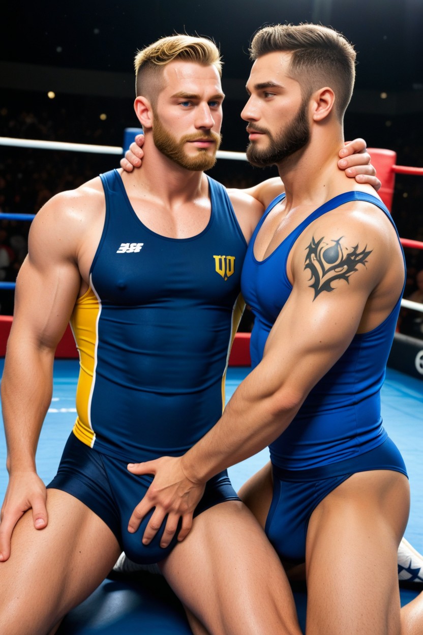 Huge Bulge, Men In Singlets, Wrestler In Singlet AI Gay Porn