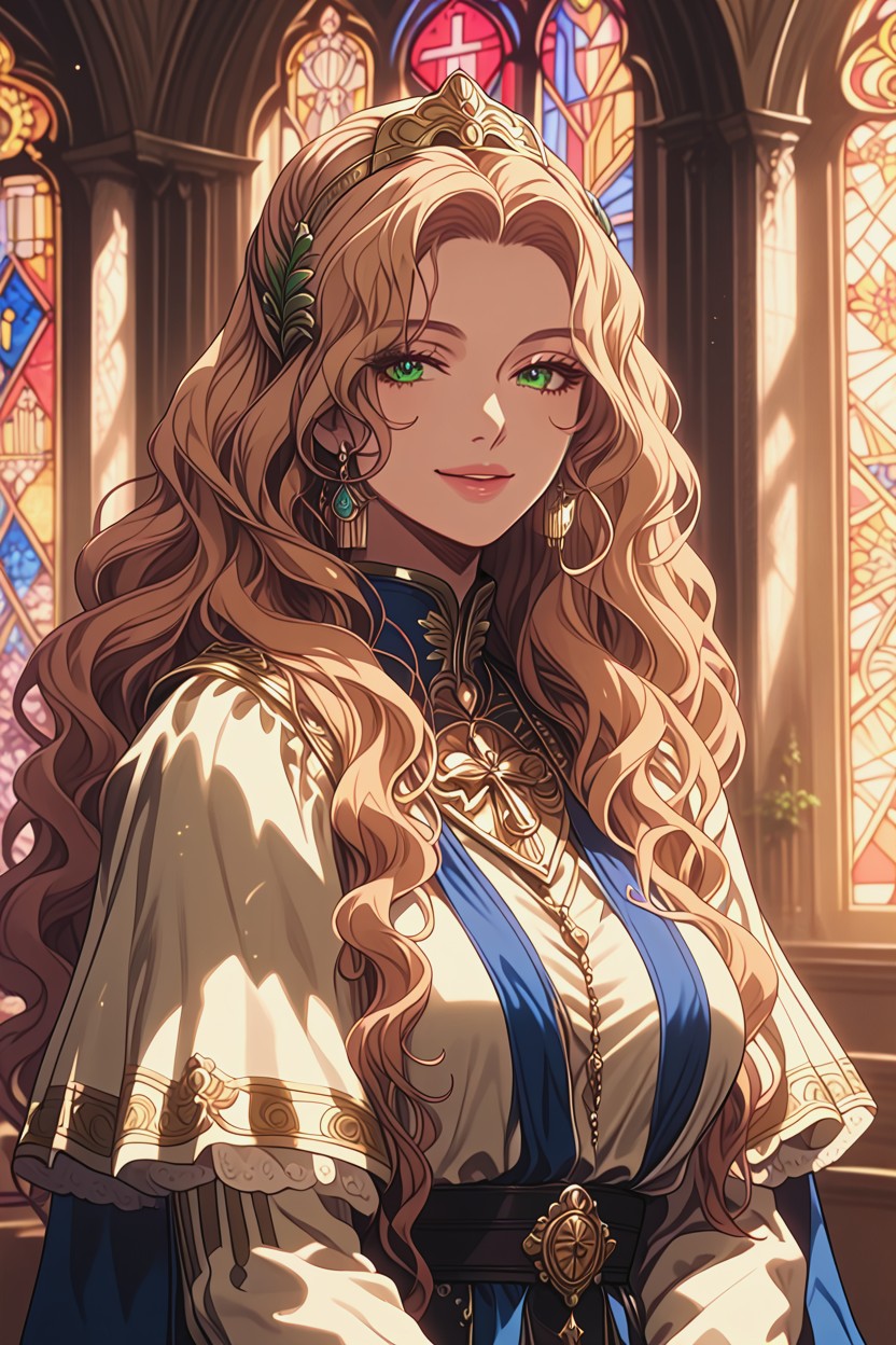 Seraphina, Inside A Grand Cathedral, Solo Hentai AI Porn