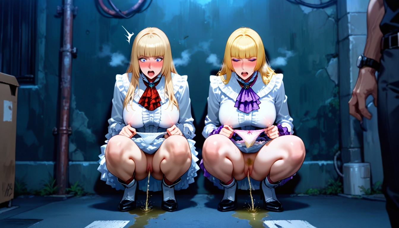 2 People, Hiding, Feet Together Hentai AI Porn