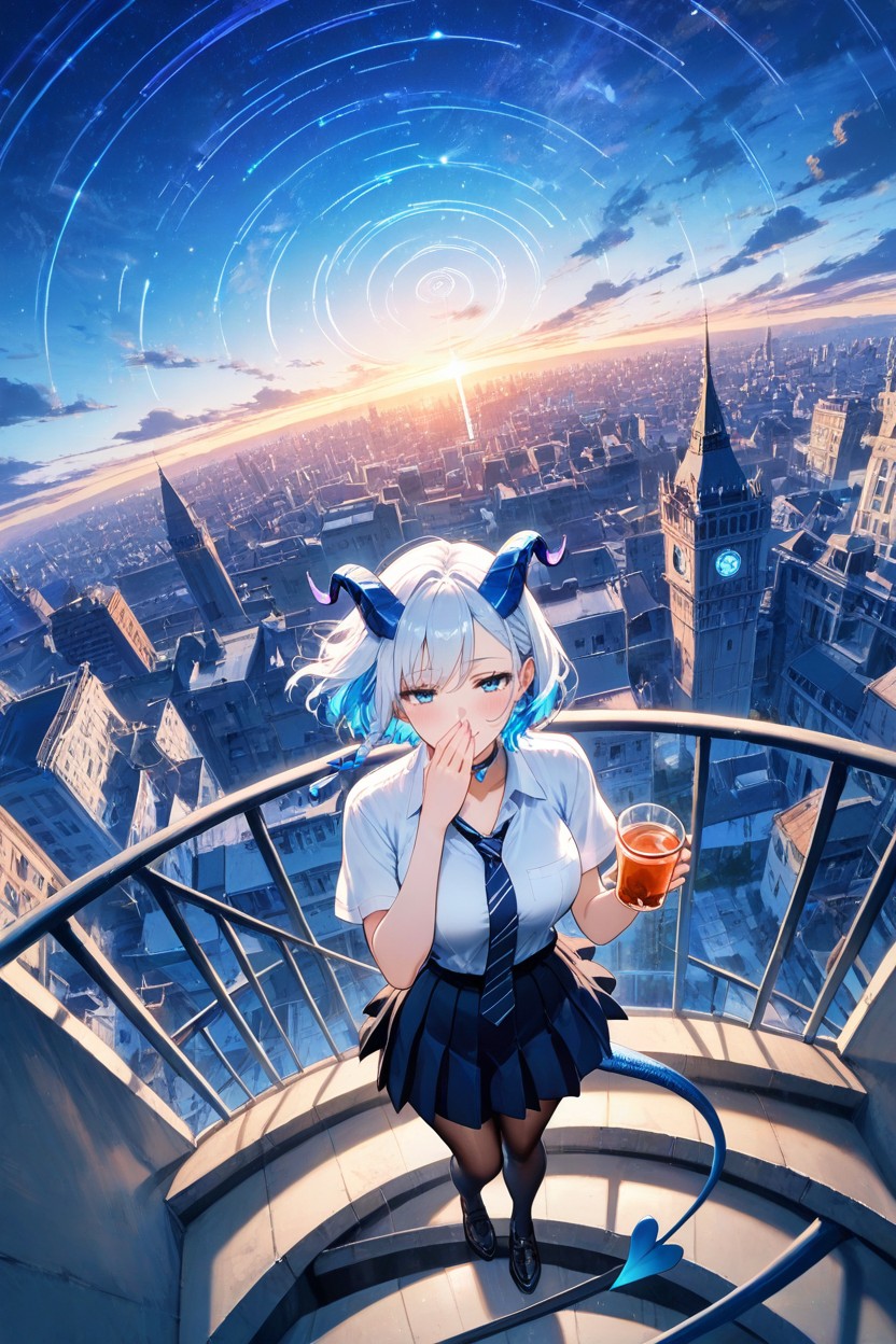 With Woman, Breeze, White Hair Hentai AI Porn