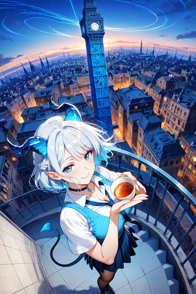 Divine, Succubus, Spiral Staircase Reaching To The Sky Hentai AI Porn