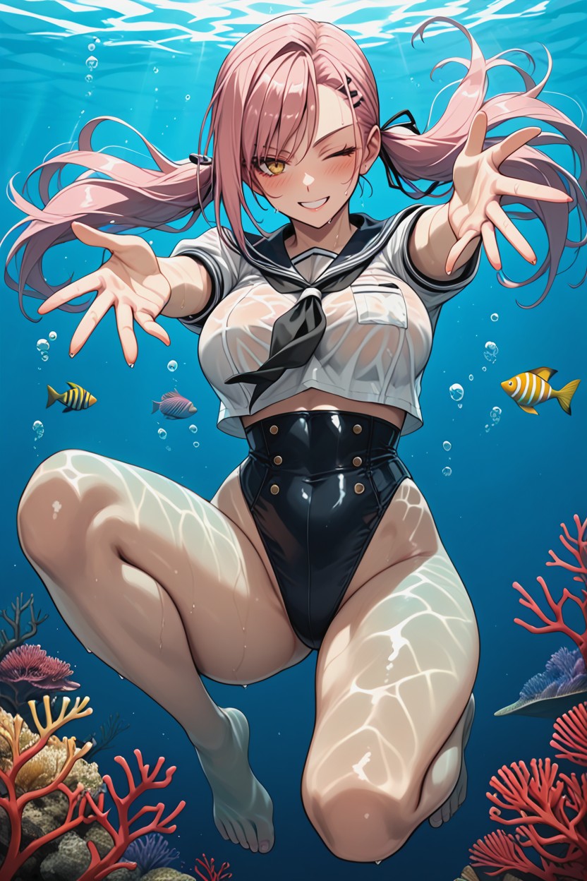 Smile, Long Hair, Laying Hentai AI Porn