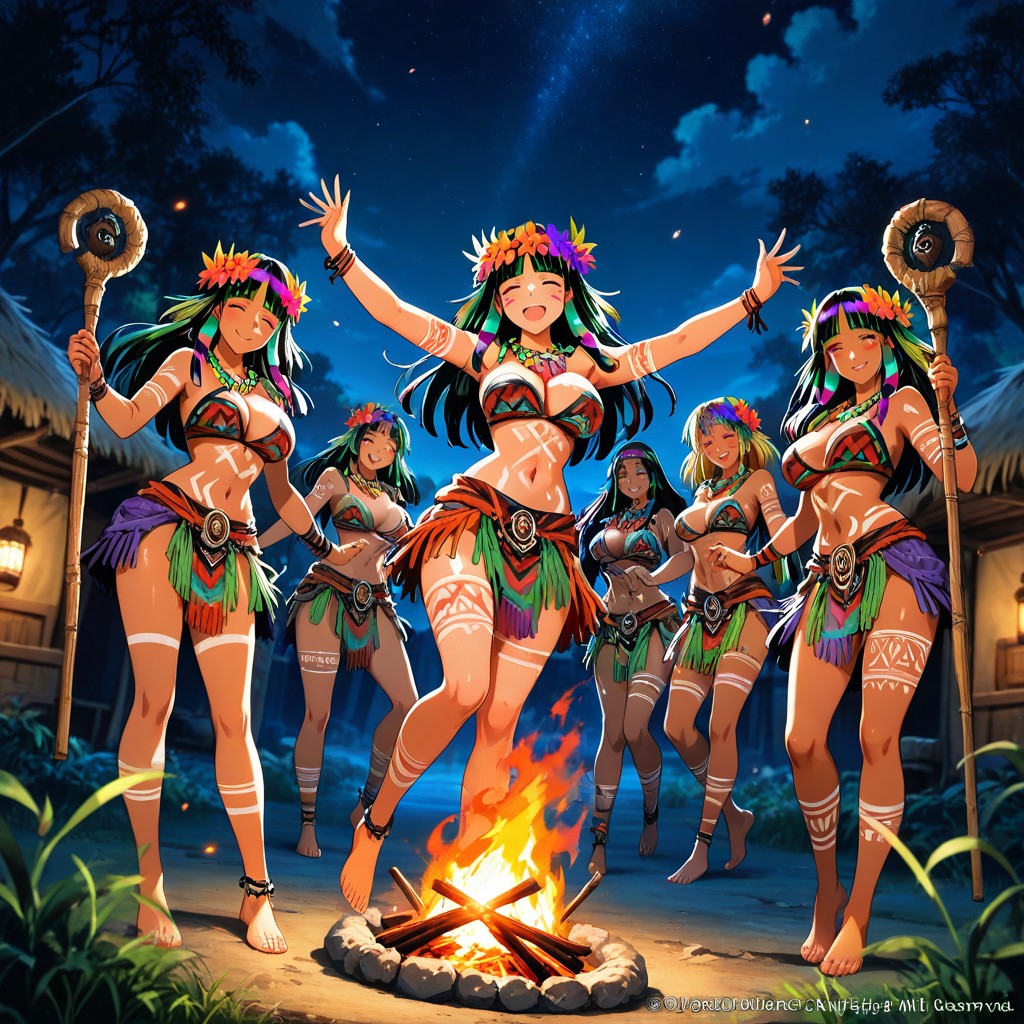 Maori Shaman Outfit, Front View, Skinny Hentai AI Porn