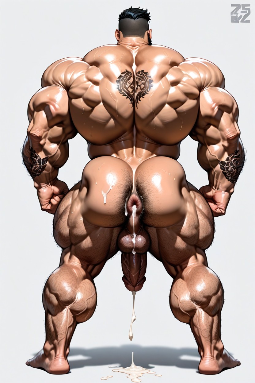 Square Jaw, Bodybuilder, Puffy Asshole AI Gay Porn
