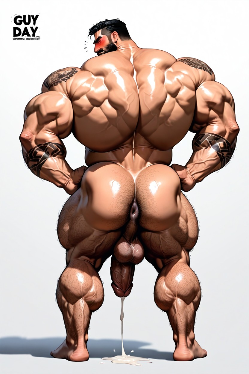 Hyper Pubes, Tattoo, Midlife Bottom AI Gay Porn