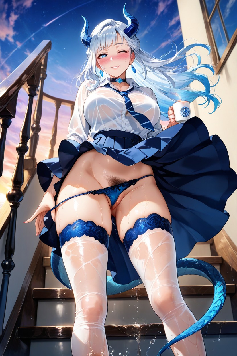 Blue Tower, Blue Horn, Divine Hentai AI Porn