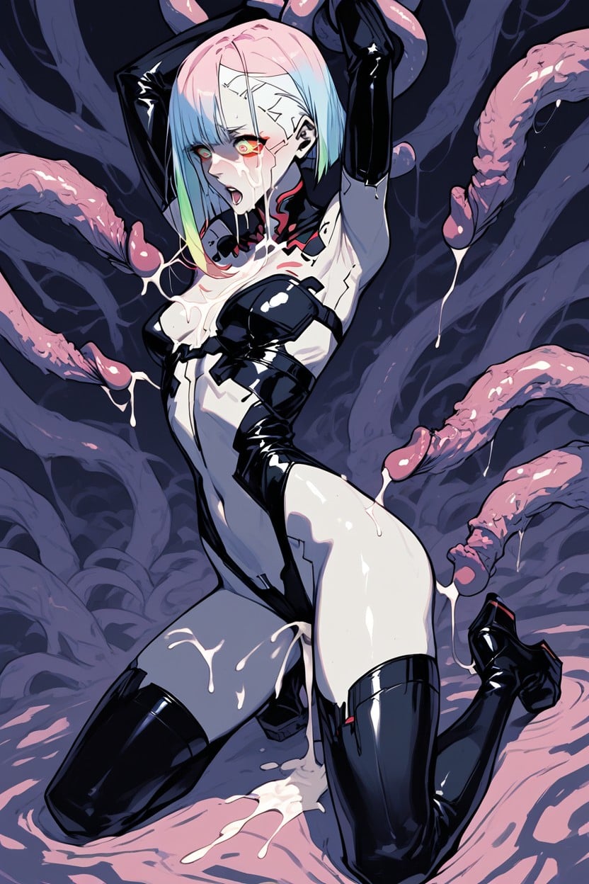 Small Breasts, Fucked By Tentacles, Huge Cock Hentai AI Porn