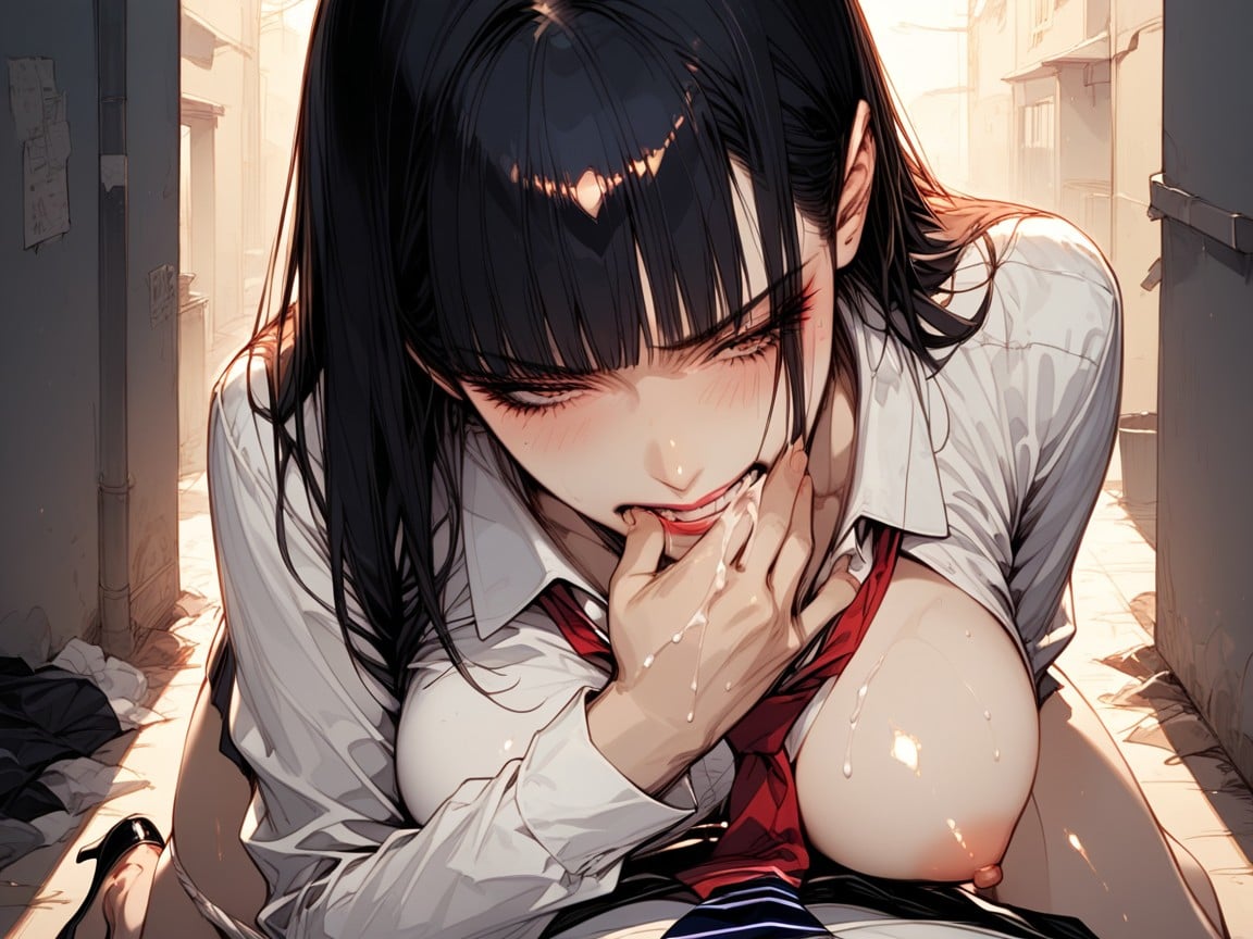 Light Reflecting Hair, Focused On Faces, Trash Hentai AI Porn