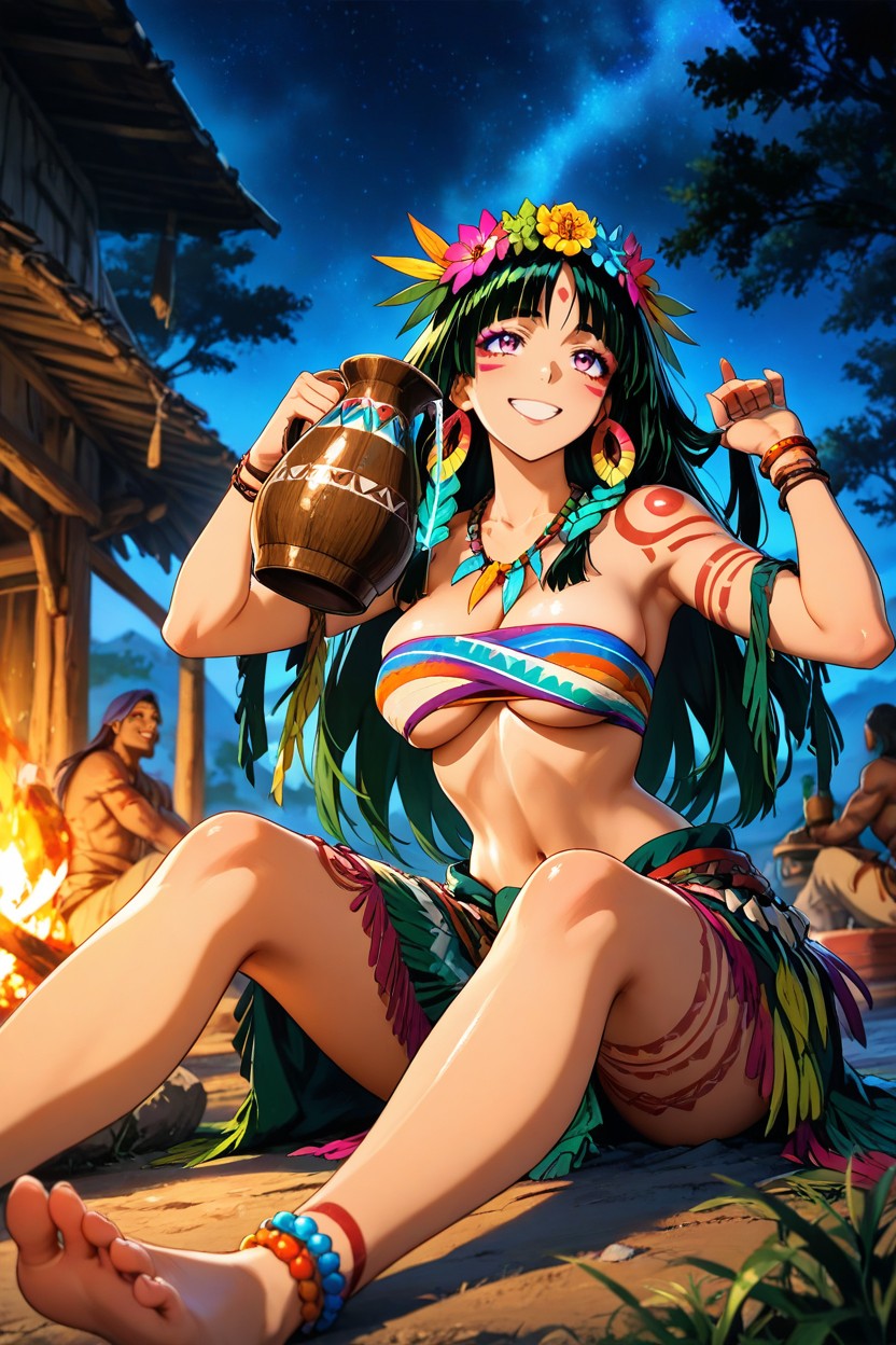 Top Down View, Animation Art Style, Village Celebration Hentai AI Porn