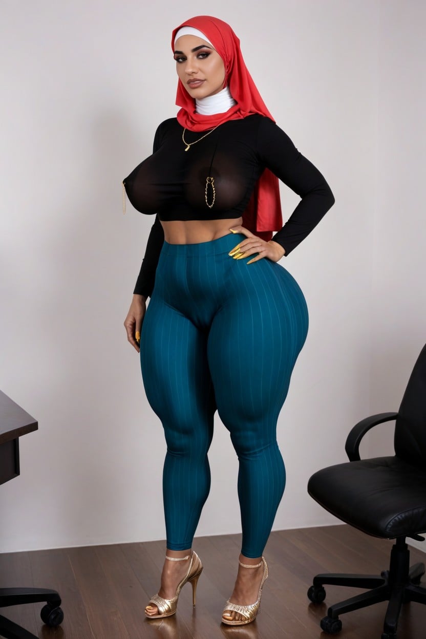 Tight Pants, Pinstripe, Yoga Pants AI Porn