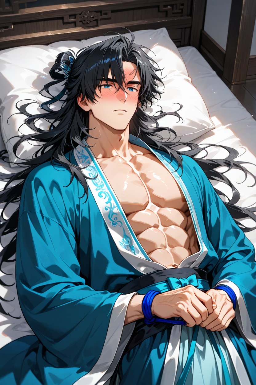 Layered Hair, Blue Eyes, Fit AI Gay Porn